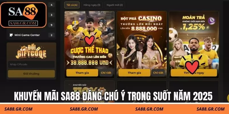 Khuyến mãi SA88 đáng chú ý trong suốt năm 2025 Khuyến mãi SA88 đáng chú ý trong suốt năm 2025